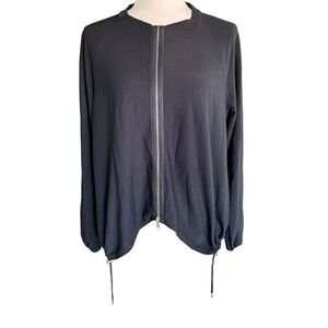 Lysse Women's Black Zip-Front Jacket Size Medium Drawstring Hem